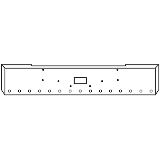 22 Inch Chrome American Eagle Bumper With Tow, 15 - 2 Inch Round Light Holes For Peterbilt 362