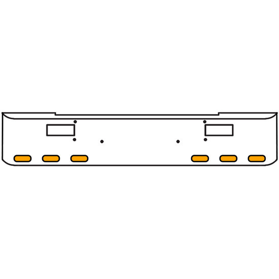 18 Inch Chrome Texas Rolled End Bumper Kit With Step Holes And 6 Oval Amber Mirage Lights For Peterbilt 362 1981 - 2002