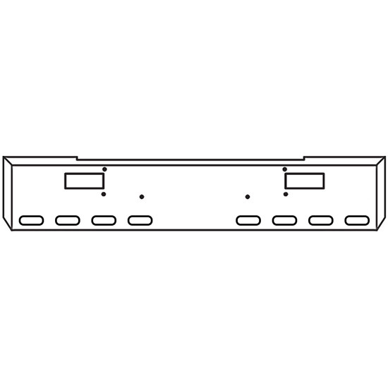 18 Inch Chrome Texas Boxed End Bumper With Step, 8 Oval Light Holes For Peterbilt 362