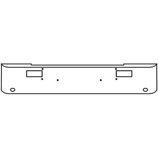 18 Inch Chrome Steel Texas Square Rolled End Bumper With Mounting And Standard Step Holes 2 M3 Or P3 Light Holes For Peterbilt 362 Cabover 1981 And Newer