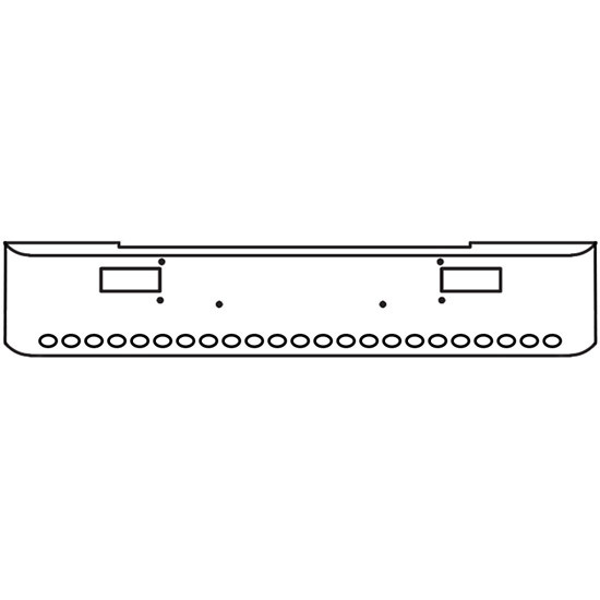 20 Inch Chrome Steel Texas Square Bumper With Mounting And Standard Step Holes 23 M3 Or P3 Light Holes For Peterbilt 362 Cabover 1981 And Newer