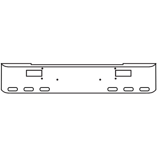 22 Inch Chrome Texas Rolled End Bumper With Step, 6 Oval Light Holes