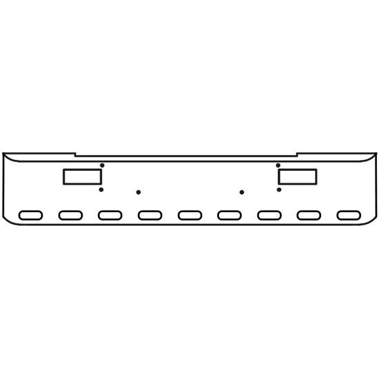 22 Inch Chrome Texas Rolled End Bumper With Step, 9 Oval Light Holes