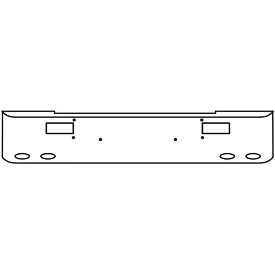20 Inch Chrome Steel Texas Square Bumper With Mounting And Standard Step Holes 4 M1 Millennium Light Holes For Peterbilt 362 Cabover 1981 And Newer