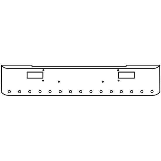 20 Inch Chrome Texas Rolled End Bumper With Step, 15 - 2 Inch Round Light Holes