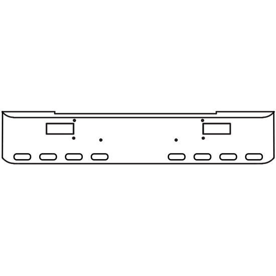 22 Inch Chrome Texas Rolled End Bumper With Step, 8 Oval Light Holes