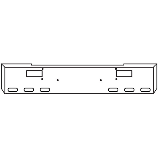 20 Inch Chrome Texas Boxed End Bumper With Step, 6 Oval Light Holes For Peterbilt 362
