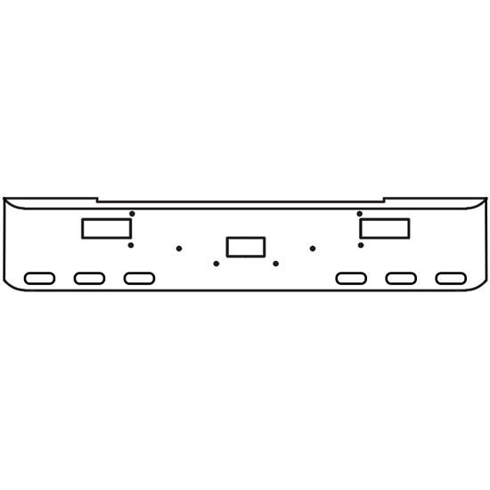 18 Inch Chrome Texas Rolled End Bumper With Tow, Step, 6 Oval Light Holes For Peterbilt 362