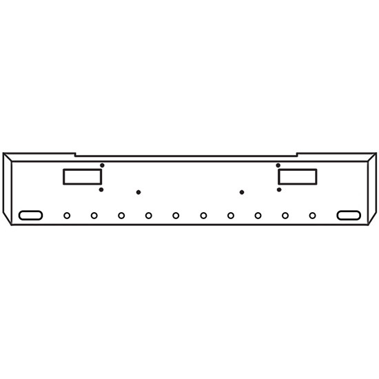 18 Inch Chrome American Eagle Bumper With Step, 2 Oval And 10 - 2 Inch Round Light Holes