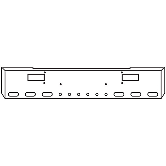 18 Inch Chrome American Eagle Bumper With Step, 6 Oval And 6 - 2 Inch Round Light Holes