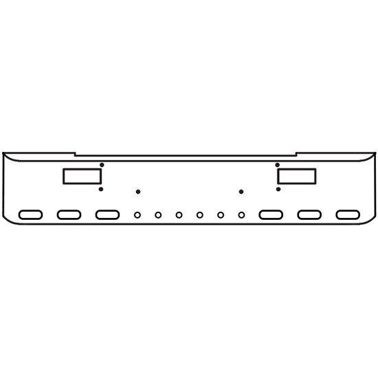 20 Inch Chrome Rolled End American Eagle Bumper With Step, 6 Oval And 6 - 2 Inch Round Light Holes