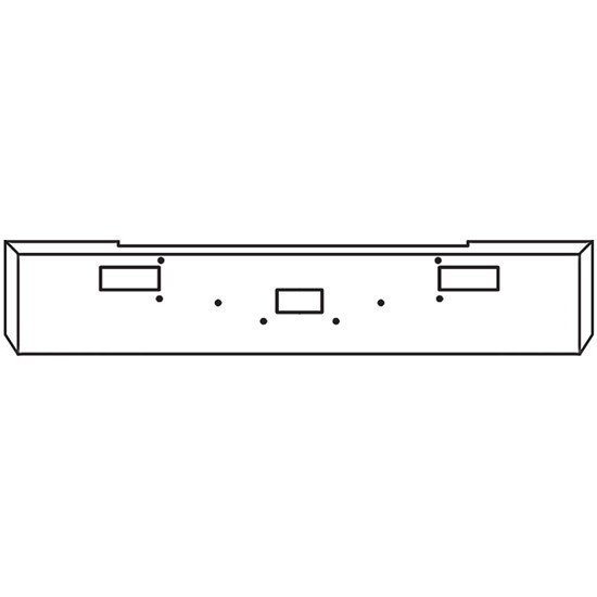 18 Inch Chrome Texas Boxed End Bumper With Center Tow, Step Holes For Peterbilt 362