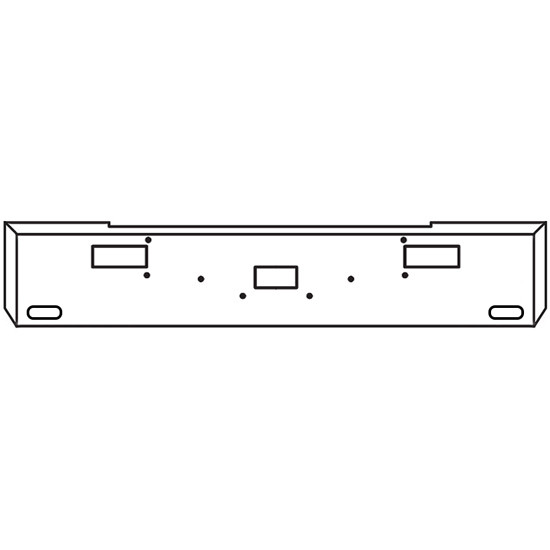 22 Inch Chrome Road Runner Mitered End Bumper With Tow, Step, 2 Oval Light Holes For Peterbilt 362 1981 - 2002