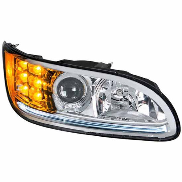 Projection Headlight W/ LED Position Light & LED Turn Signal - Passenger Side -  For Peterbilt 382, 384, 386, 387