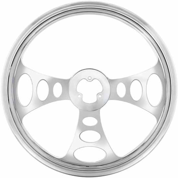 18 Inch Chrome-Plated Aluminum Chopper 3 Spoke Steering Wheel