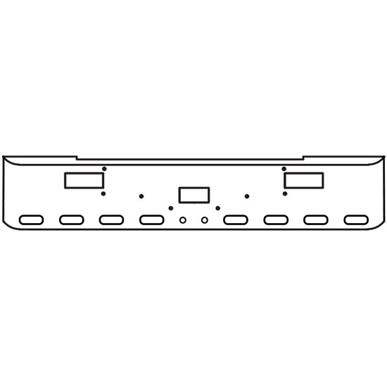 22 Inch Chrome Rolled End American Eagle Bumper With Tow, Step, 8 Oval And 2 - 2 Inch Round Light Holes