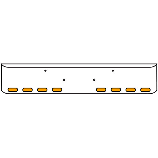 18 Inch Chrome Texas Rolled End Bumper Kit With Bolt Holes And 8 Oval Amber-Clear Mirage Lights For Peterbilt 365, 367, 388, 389, 567 With Set Forward Axle