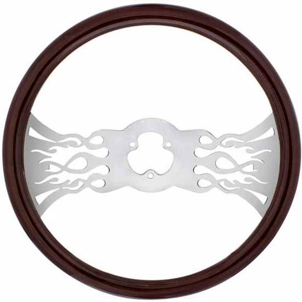 18 Inch Chrome Inferno 2 Spoke Wood Steering Wheel