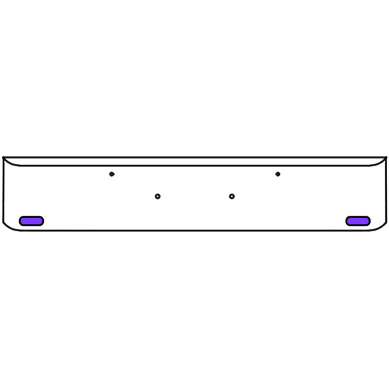 20 Inch Chrome Texas Rolled End Bumper Kit With Bolt Holes And 2 Oval Amber-Purple Dual Revolution Lights For Peterbilt 365, 367, 388, 389, 567 2007 - Current