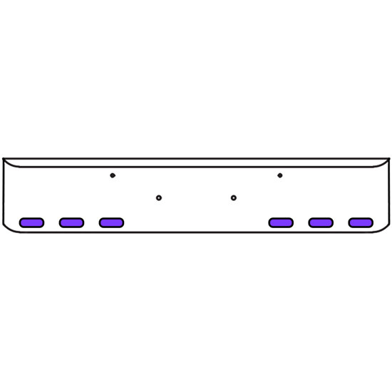 20 Inch Chrome Texas Rolled End Bumper Kit With Bolt Holes And 6 Oval Amber-Purple Dual Revolution Lights For Peterbilt 365, 367, 388, 389, 567 2007 - Current