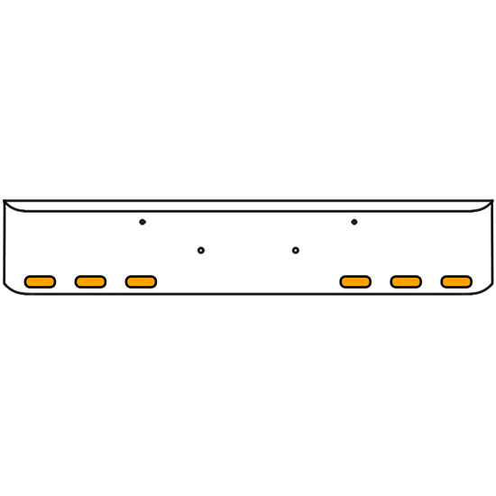 22 Inch Chrome Texas Rolled End Bumper Kit With Bolt Holes And 6 Oval Amber-Clear Mirage Lights For Peterbilt 365, 367, 388, 389, 567 2007 - Current