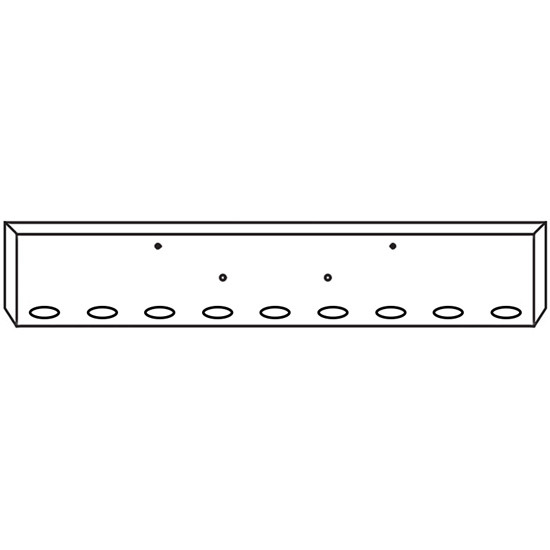 20 Inch Chrome Texas Boxed End Bumper With Front 9 M1 Light Holes For Peterbilt 365, 367, 388, 389, 567, 589