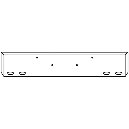 20 Inch Chrome Texas Boxed End Bumper With Front 4 M1 Light Holes For Peterbilt 365, 367, 388, 389, 567, 589