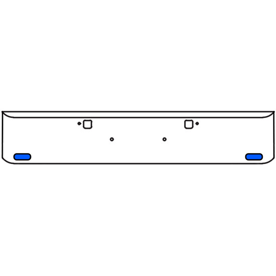 18 Inch Chrome Texas Rolled End Bumper Kit With Tow Holes And 2 Oval Amber-Blue Dual Revolution Lights For Peterbilt 365, 367, 388, 389, 567 With Set Forward Axle