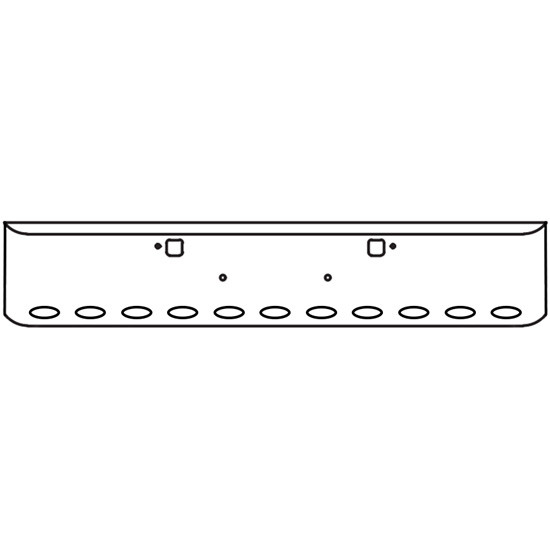 18 Inch Chrome Steel Texas Square Rolled End Bumper With Mounting And Tow/Hitch Holes 11 M1 Millennium Light Holes For Peterbilt 365, 367, 388, 389, 56 SBA