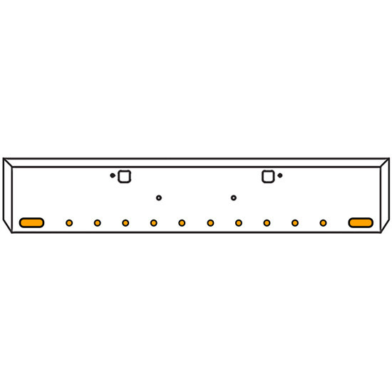 18 Inch Texas Boxed End Bumper Kit With Bolt And Tow Holes And 2 Oval Amber / Amber Mirage Lights With Visors For Peterbilt 365 SFA, 367 SFA, 388, 389, 567 SFA