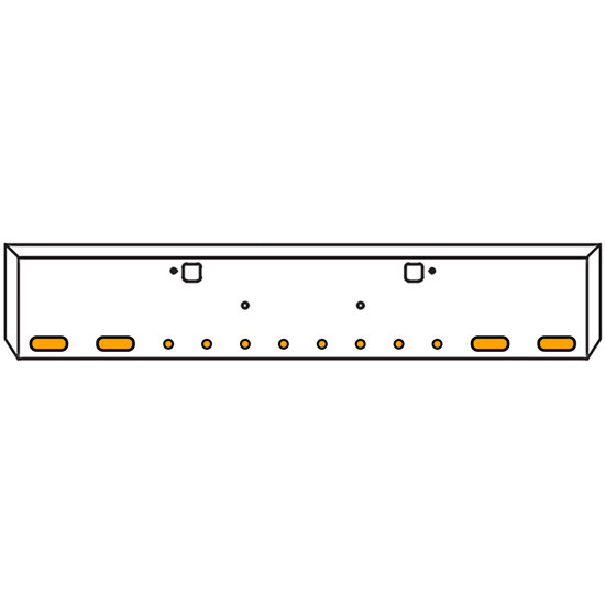 18 Inch Texas Boxed End Bumper Kit With Bolt And Tow Holes And 4 Oval And 8 Round 2 Inch Amber / Clear Mirage Lights With Bezels For Peterbilt 365 SFA, 367 SFA, 388, 389, 567 SFA