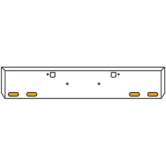 18 Inch Texas Boxed End Bumper Kit With Bolt And Tow Holes And 4 Oval Amber / Clear Mirage Lights With Visors For Peterbilt 365 SFA, 367 SFA, 388, 389, 567 SFA
