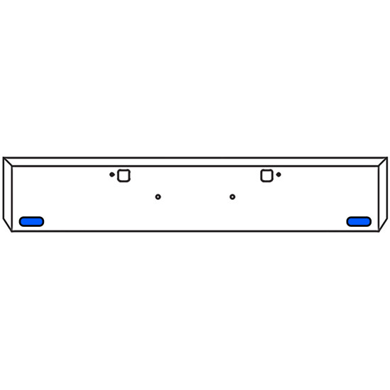 18 Inch Chrome Steel Texas Boxed End Bumper Kit With Tow And 2 Oval Dual Revolution Amber-Blue-Clear Led Lights With Bezels For Peterbilt 365 SFA, 367 SFA, 388, 389, 567 SFA