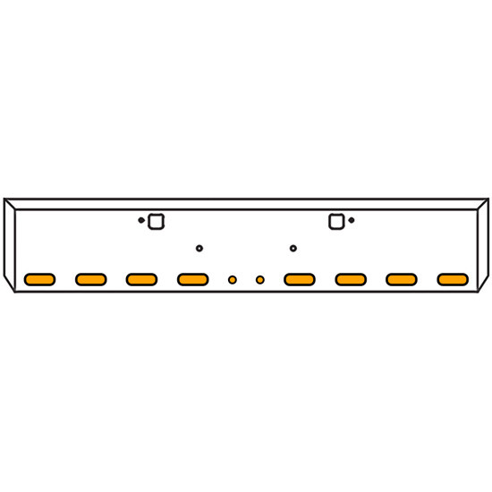 18 Inch Texas Boxed End Bumper Kit With Bolt And Tow Holes And 8 Oval And 2 Round 2 Inch Amber / Clear Lights With Bezels For Peterbilt 365 SFA, 367 SFA, 388, 389, 567 SFA