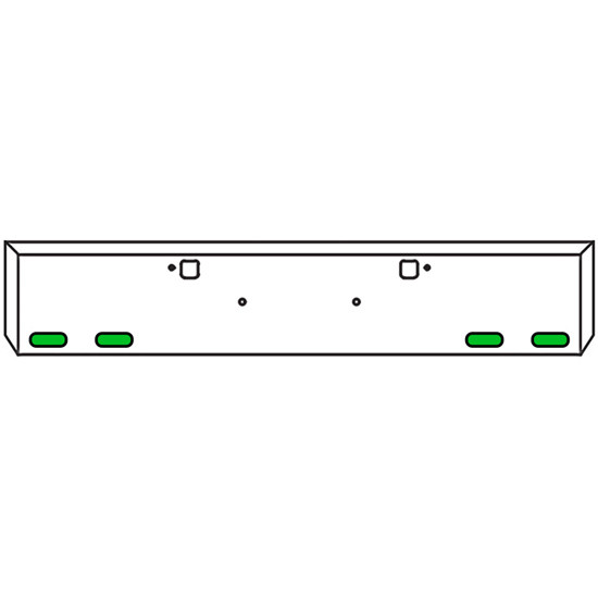 18 Inch Chrome Steel Texas Boxed End Bumper Kit With Tow And 4 Oval Dual Revolution Amber-Green-Clear Led Light With Visors For Peterbilt 365 SFA, 367 SFA, 388, 389, 567 SFA