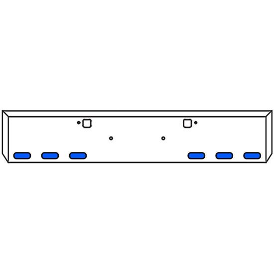 18 Inch Chrome Steel Texas Boxed End Bumper Kit With 2 Tow And 6 Oval Dual Revolution Amber-Blue-Clear Led Lights With Visors For Peterbilt 365 SFA, 367 SFA, 388, 389, 567 SFA
