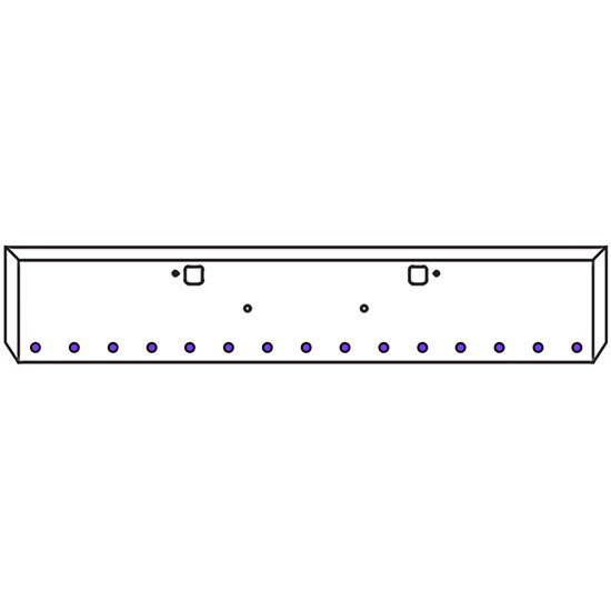 18 Inch Texas Boxed End Bumper Kit With Bolt And Tow Holes And 15 Round 2 Inch Amber To Purple Dual Revolution Lights With Bezels For Peterbilt 365 SFA, 367 SFA, 388, 389, 567 SFA