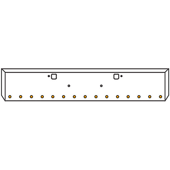 18 Inch Texas Boxed End Bumper Kit With Bolt And Tow Holes And 15 Round 2 Inch Amber / Clear Chrome Lights With Bezels For Peterbilt 365 SFA, 367 SFA, 388, 389, 567 SFA