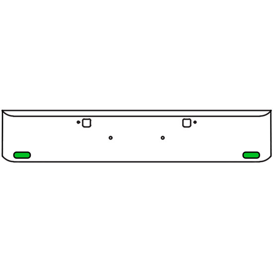22 Inch Chrome Texas Rolled End Bumper Kit With Tow Holes And 2 Oval Amber-Green Dual Revolution Lights For Peterbilt 365, 367, 388, 389, 567 2007 - Current