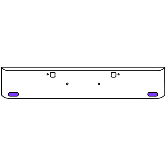 22 Inch Chrome Texas Rolled End Bumper Kit With Tow Holes And 2 Oval Amber-Purple Dual Revolution Lights With Visors For Peterbilt 365, 367, 388, 389, 567 2007 - Current