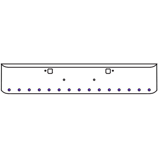 20 Inch Chrome Texas Rolled End Bumper Kit With Tow Holes And 15 Round 2 Inch Amber-Purple Dual Revolution Lights For Peterbilt 365, 367, 388, 389, 567 2007 - Current