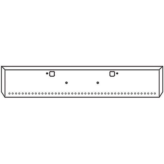22 Inch Chrome Texas Boxed End Bumper With 2 Tow And 45 Rnd 3/4 Inch Light Holes For Peterbilt 365, 367, 388, 389,567 SFA