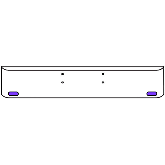 18 Inch Chrome Texas Rolled End Bumper Kit With Bolt Holes And 2 Oval Amber-Purple Dual Revolution Lights For Western Star Constellation, Heritage