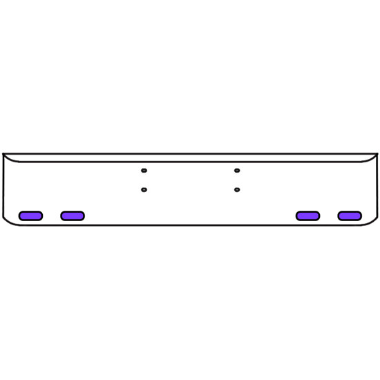 18 Inch Chrome Texas Rolled End Bumper Kit With Bolt Holes And 4 Oval Amber-Purple Dual Revolution Lights For Western Star Constellation, Heritage