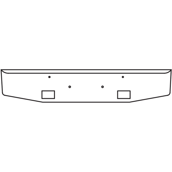 18 Inch Rolled Tapered End Bumper With Rectangular Fog Light Holes For Peterbilt 365, 367, 388, 389,567
