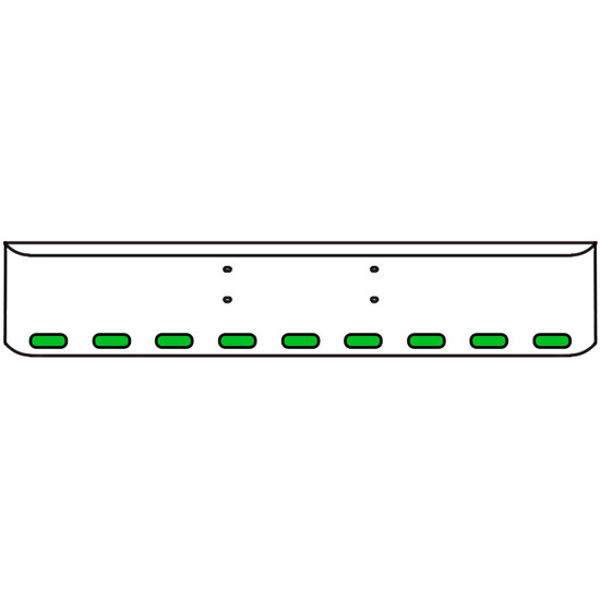 18 Inch Chrome Texas Rolled End Bumper Kit With Bolt Holes And 9 Oval Amber-Green Dual Revolution Lights With Visors For Western Star Constellation, Heritage
