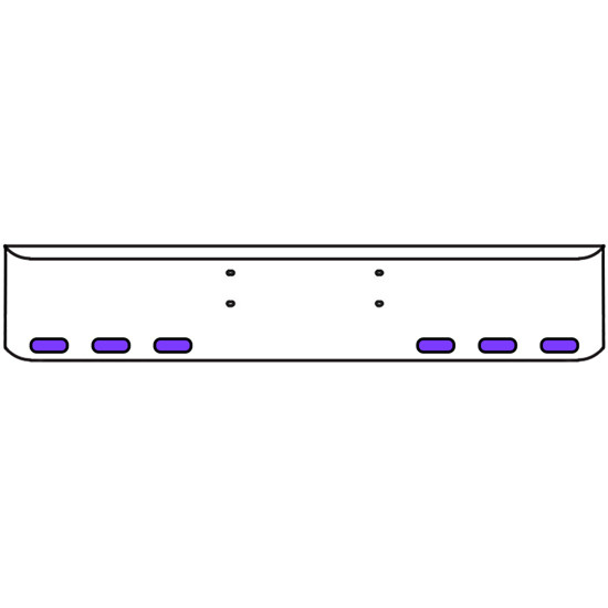 18 Inch Chrome Texas Rolled End Bumper Kit With Bolt Holes And 6 Oval Amber-Purple Dual Revolution Lights With Visors For Western Star Constellation, Heritage