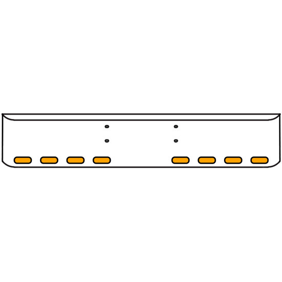 18 Inch Chrome Texas Rolled End Bumper Kit With Bolt Holes And 8 Oval Amber Mirage Lights With Visors For Western Star Constellation, Heritage