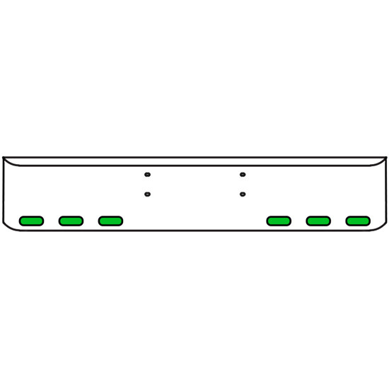 22 Inch Chrome Texas Rolled End Bumper Kit With Bolt Holes And 6 Oval Amber-Green Dual Revolution Lights With Visors For Western Star Constellation, Heritage