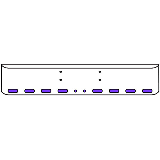 22 Inch Chrome Texas Rolled End Bumper Kit With Bolt Holes And 8 Oval-2 Round 2 Inch Amber-Purple Dual Revolution Lights For Western Star Constellation, Heritage